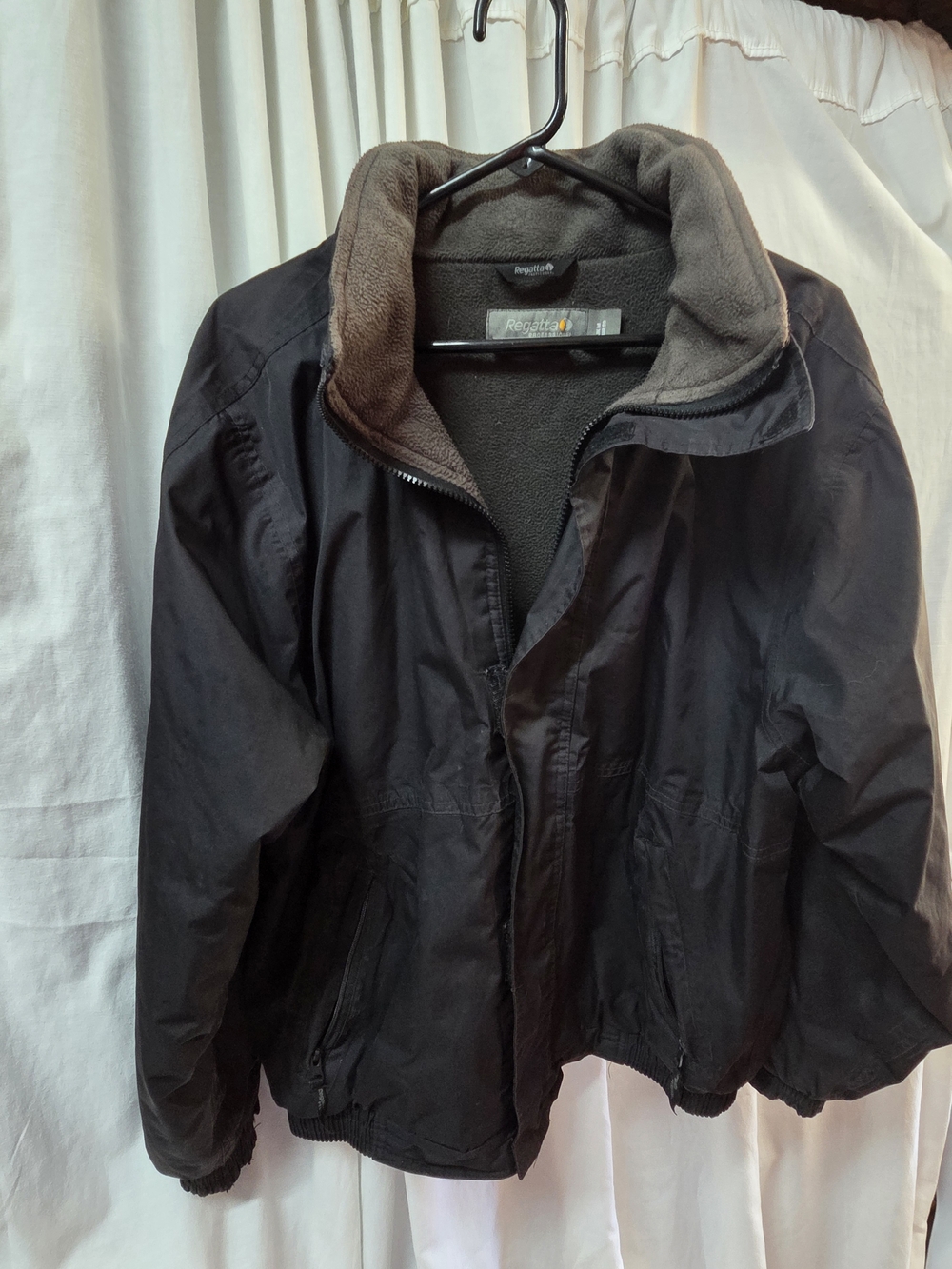Men's Black Lightweight Fleece-Lined Jacket